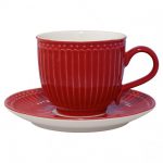cup and saucer alice red